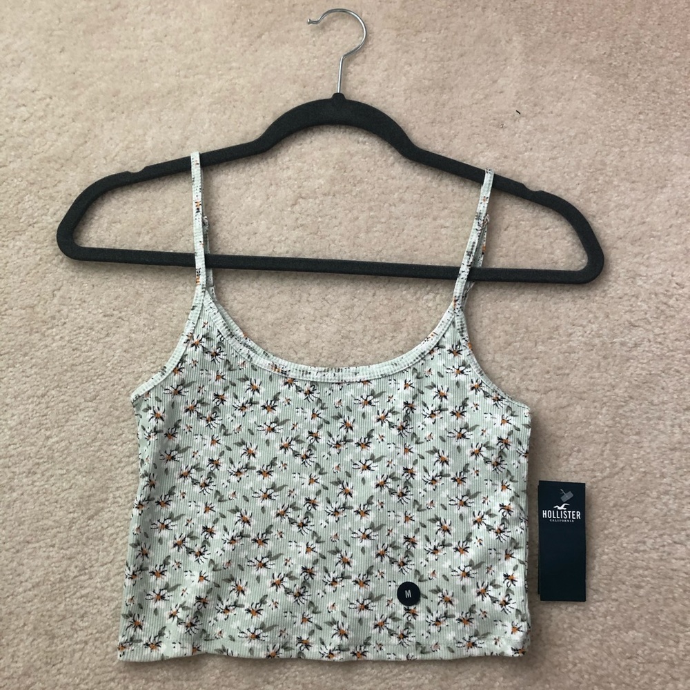 hollister floral tank top